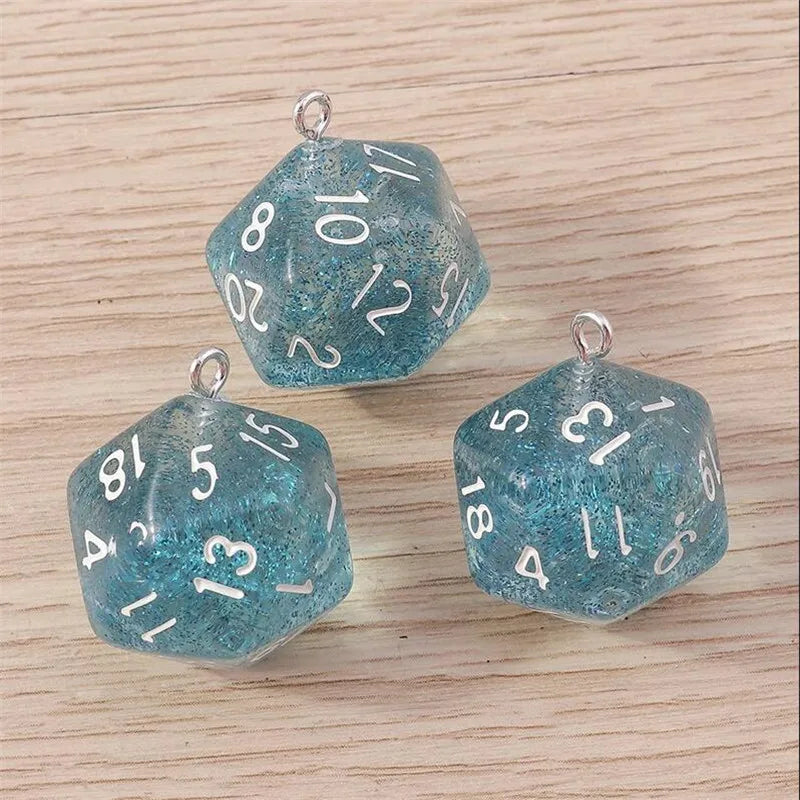 Vibrant 3D Dice Charms Set for DIY Jewelry Making and Creative Accessories