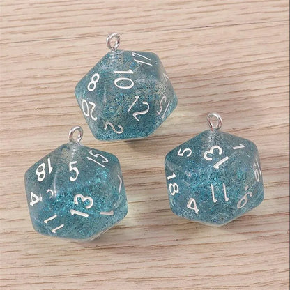 Vibrant 3D Dice Charms Set for DIY Jewelry Making and Creative Accessories