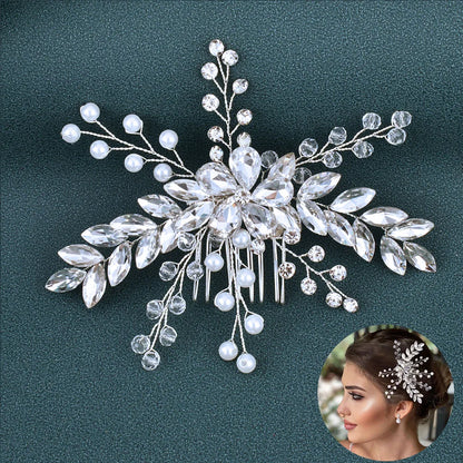 Elegant Crystal Bridal Hair Comb Silver Gold Wedding Headpiece for Women