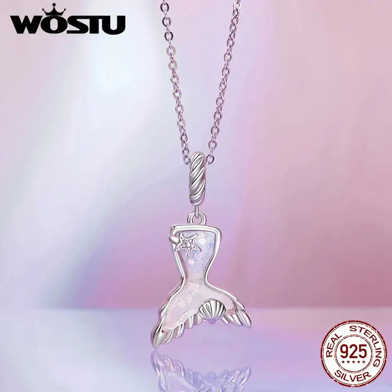WOSTU 925 Sterling Silver Aurora Butterfly Heart Charm Beads with CZ Stones