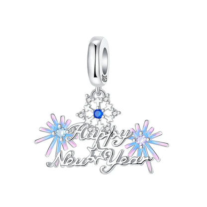 Sterling Silver 925 Skiing Penguin Charm with Geometric Snowflake Beads for Bracelets and Necklaces DIY Jewelry Gift
