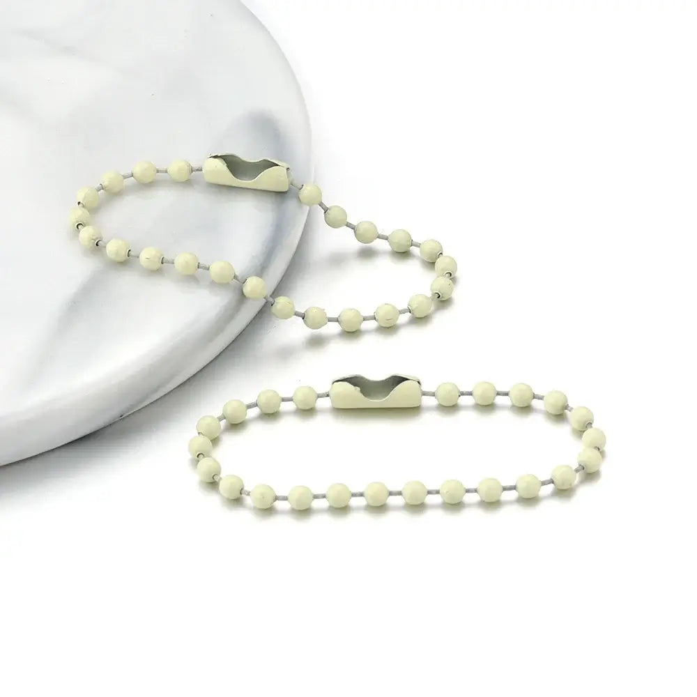 100Pcs Lot 10Cm Iron Colorful Ball Bead Chain for DIY Jewelry Making beige yellow