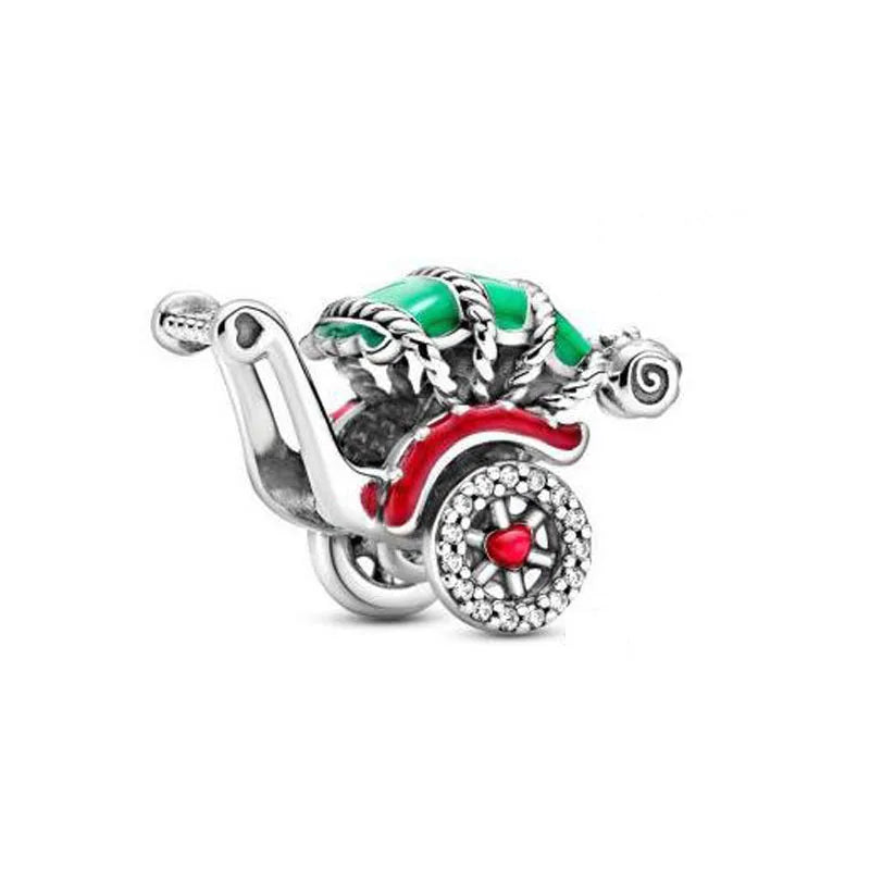 Exquisite 925 Silver Car Bead Cross Pendant for European Bracelets Stylish DIY Jewelry for Women
