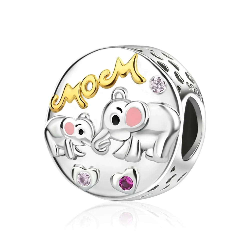925 Sterling Silver Colorful Elephant Animal Charms for DIY Jewelry Necklace Bracelet Gifts