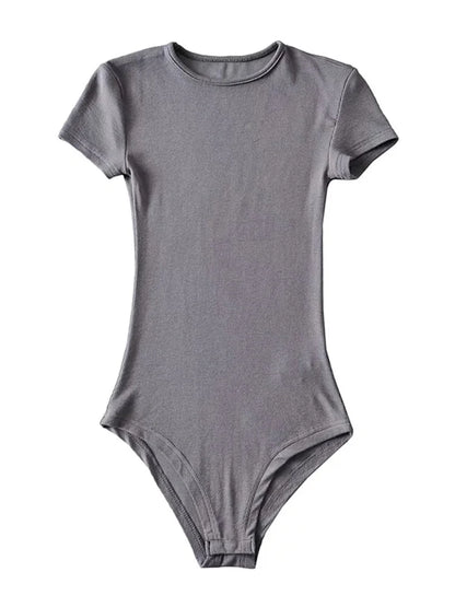 Summer Women Slim Short Sleeve Bodysuit Romper Jumpsuit