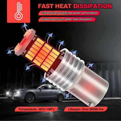 1156 BA15S LED Bulbs 4 Pack 15W 12V 6500K White Bright Tail Brake Parking Turn Signal Lights