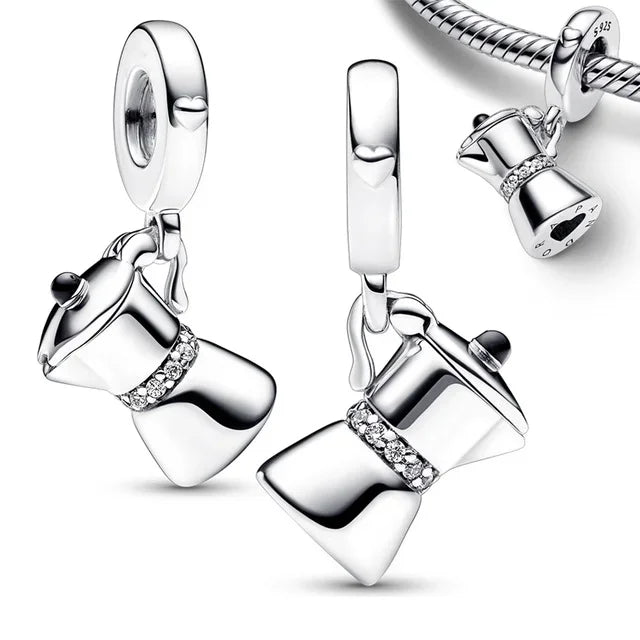 Original 925 Sterling Silver Zircon Beads Charms Set Crowns Robots Koalas Rose Castles Star Map for DIY Bracelet Necklace Women Gift