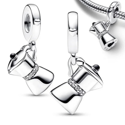 Original 925 Sterling Silver Zircon Beads Charms Set Crowns Robots Koalas Rose Castles Star Map for DIY Bracelet Necklace Women Gift