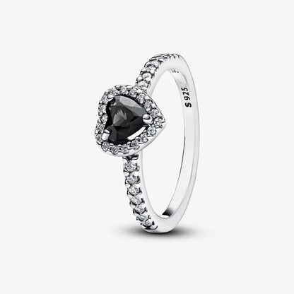 925 Sterling Silver Colorful Heart Zircon Ring for Women Unique Valentine Birthday Gift Sizes 6 to 9