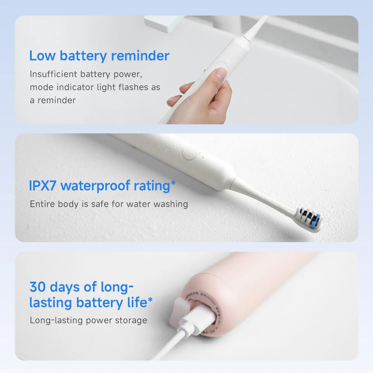DOCO Sonic Electric Toothbrush 3-Gear Vibration Mode Oral Clean