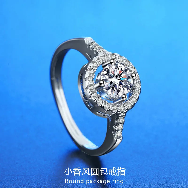 Elegant 925 Sterling Silver Heart Zircon Adjustable Ring for Women