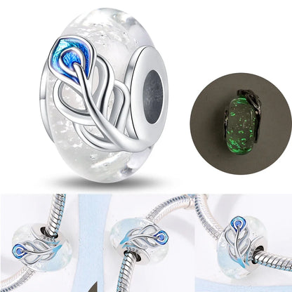 Colorful Flower Murano Glass Charm 925 Sterling Silver Top Rated DIY Jewelry for Bracelets and Necklaces LLZ043