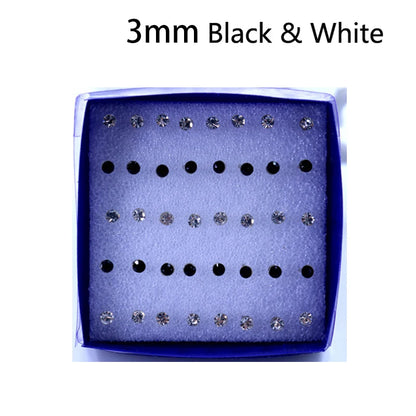 20 Pair Set Women Girls Rhinestone Crystal Stud Earrings Elegant Daily Wear Jewelry Gift