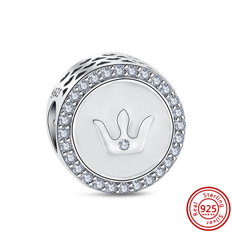 Fit Pantaro 925 Sterling Silver Bracelet with Snowflake Moon Sun Charms and Sparkling Beads N644