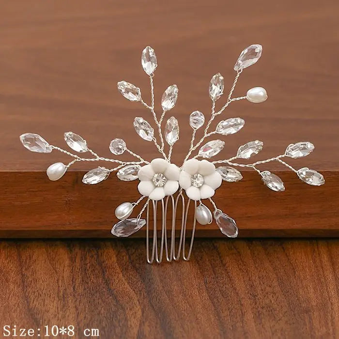 Silver Pearl Rhinestone Bridal Hair Combs - Top-Rated Wedding Hair Accessories for Women Silver 17