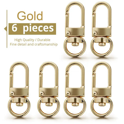6 Pcs/Lot Keychain DIY Accessories Dog Collar Buckles Clip Gold