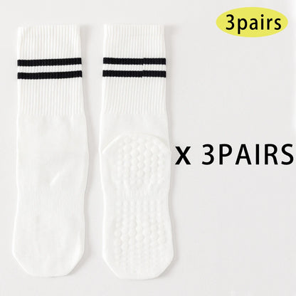 3 Pairs Women's Non Slip Yoga Socks Breathable Cotton