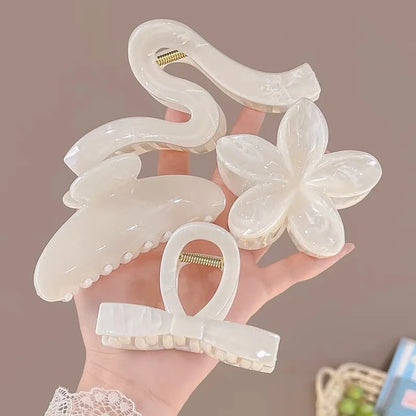 Korean Hawaiian Floral Hair Claw Clips for Women - Trendy Beach Hair Accessories