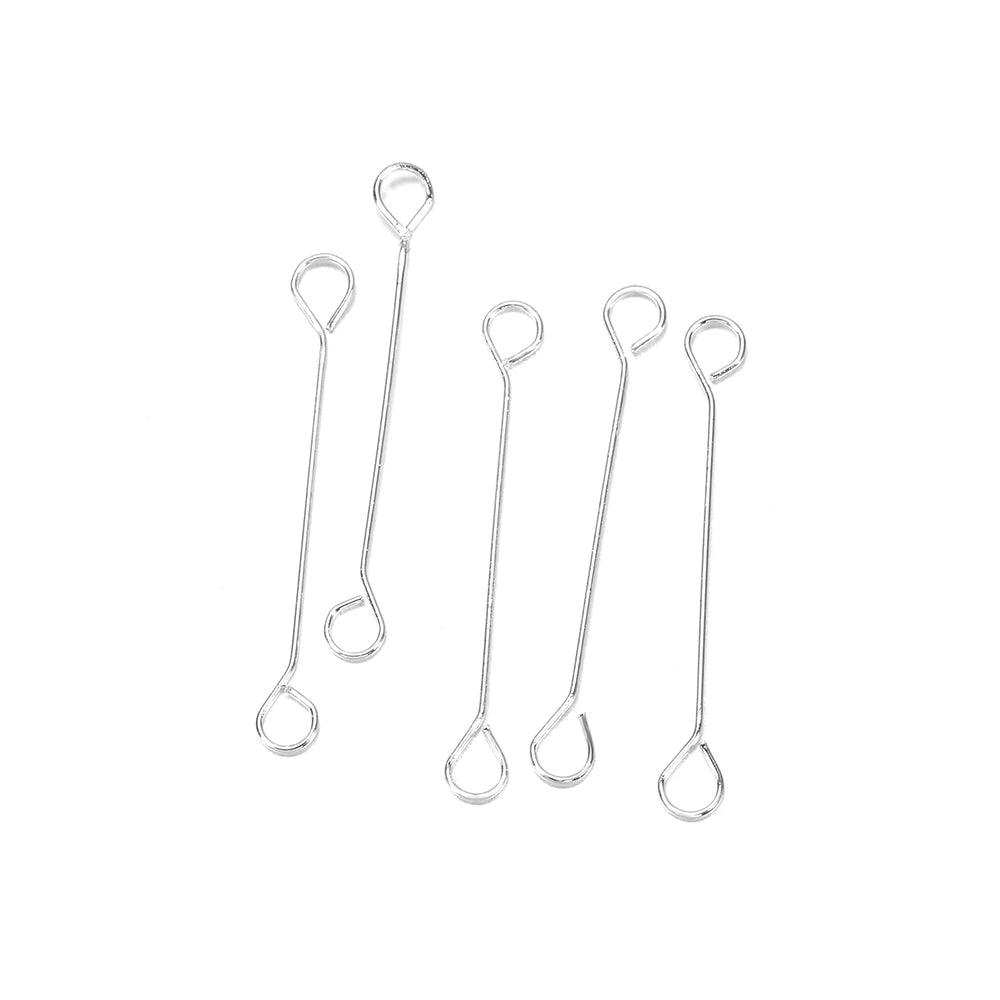 Stainless Steel Double Eye Pin Earrings Set for DIY Jewelry Making and Handcraft Supplies