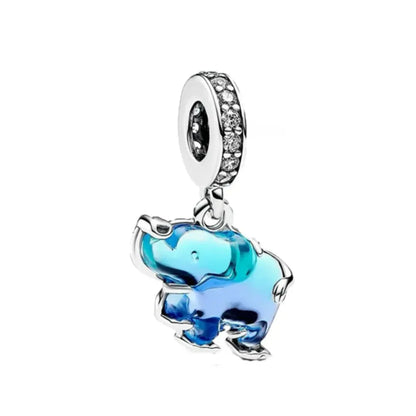 925 Silver Monkey Elephant Sun Moon Bead Pendant Charm