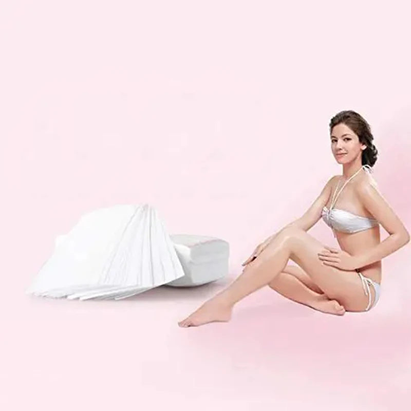 Nonwoven Waxing Strips for Body Hair Removal - Soft and Flexible Wax Paper for Legs and Arms - 20 or 50 Pack