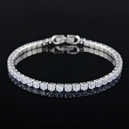 Elegant Sterling Silver CZ Tennis Bracelet for Women Wedding Fashion Jewelry
