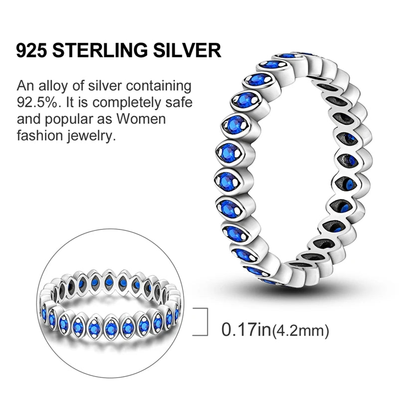 925 Sterling Silver Heart and Moon Zircon Engagement Ring for Women SER112