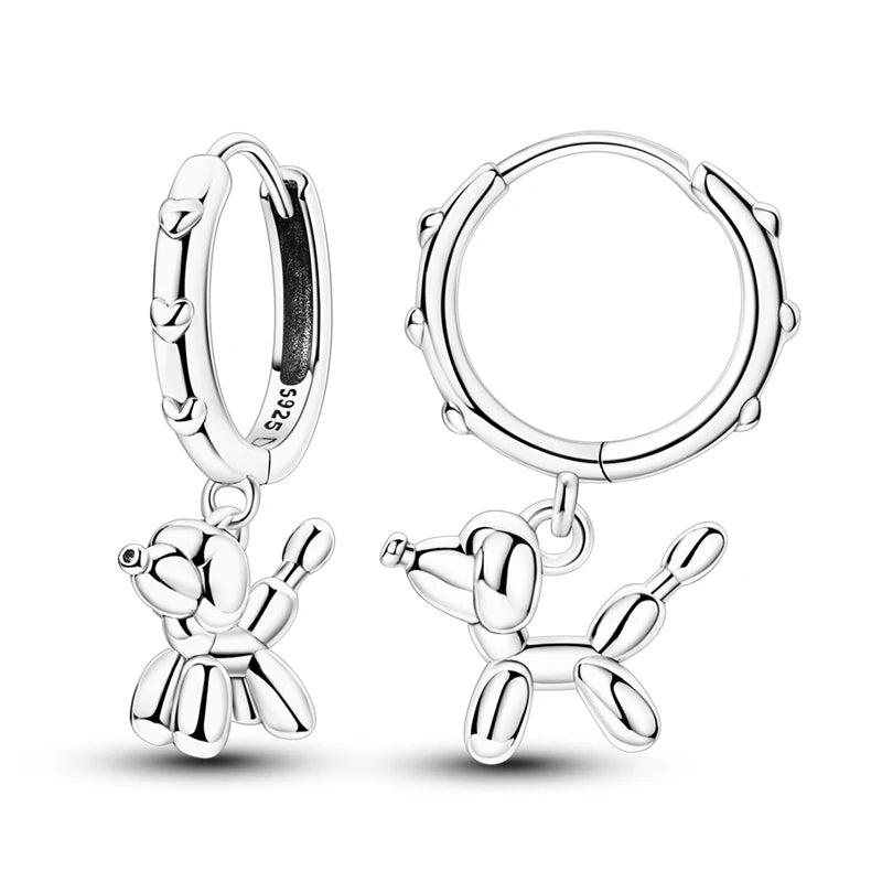 925 Sterling Silver Zirconia Hoop Earrings for Women Engagement Birthday Gift KTE438
