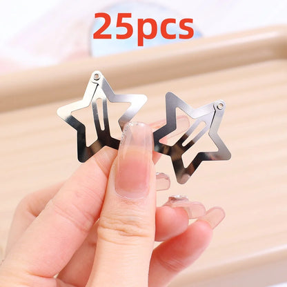 Starry Fashion Hair Clips Set for Girls - Elegant Filigree Metal Snap Barrettes