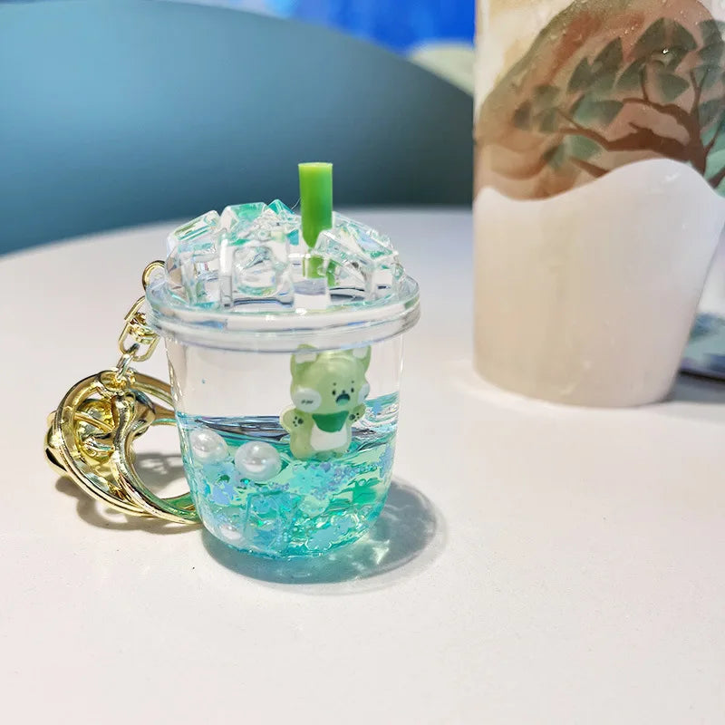 Kawaii Bubble Tea Keychain Cute Boba Milk Tea Cup Pendant for Girls Stylish School Bag Accessory
