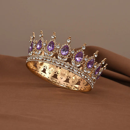 Baroque Crystal Princess Tiara Rhinestone Bridal Wedding Headdress