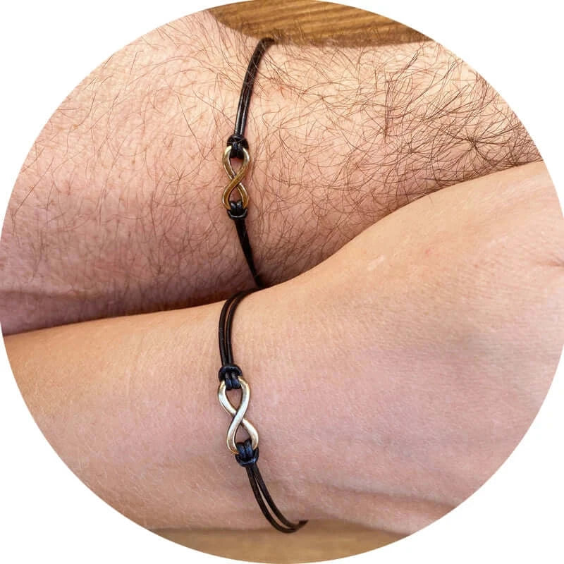 Leather Matching Bracelets for Couples Stylish Anniversary Gift for Him and Her