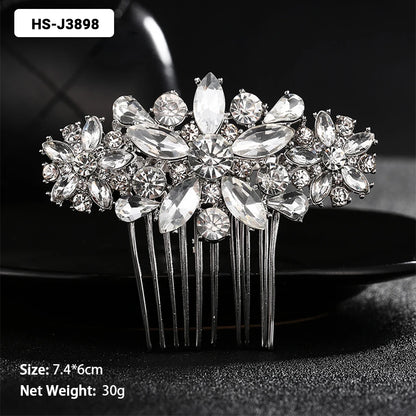 Efily Classic Silver Wedding Hair Combs - Crystal Rhinestone Bridal Accessories HS-J3898 Hair Combs