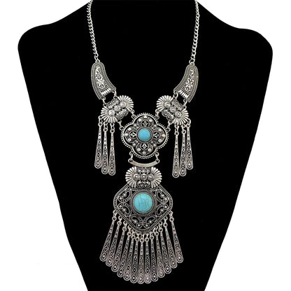 Indian Vintage Coin Tassel Choker Necklace for Women Ethnic Boho Jewelry Gift