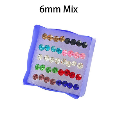 20 Pair Set Women Girls Rhinestone Crystal Stud Earrings Elegant Daily Wear Jewelry Gift