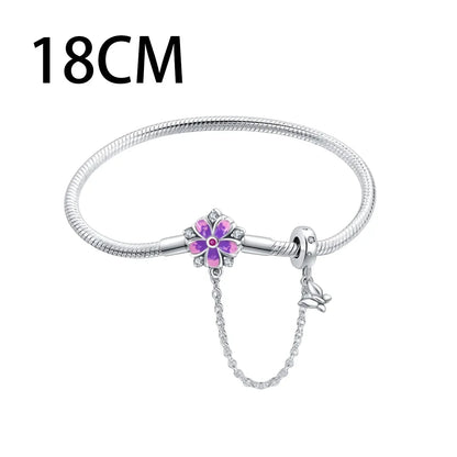 925 Sterling Silver Purple Heartsease Hydrangea Charms for DIY Jewelry Necklace and Bracelet Gifts