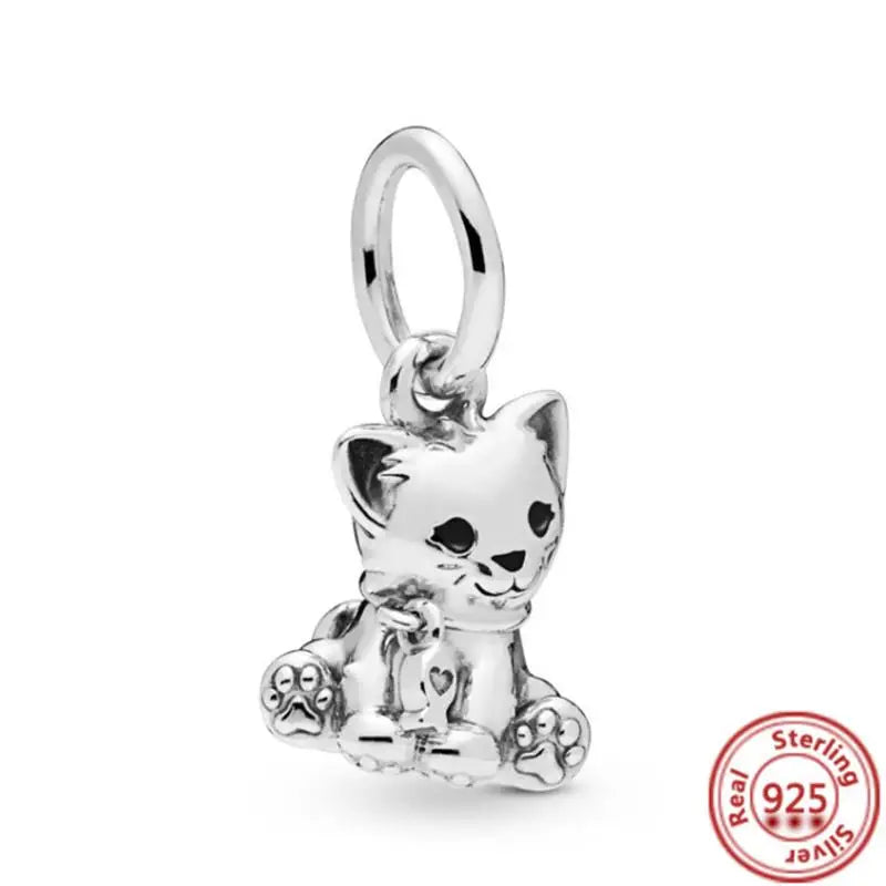 925 Sterling Silver Animal Charms Bracelet Beads with Zircon - Unicorn, Squirrel, Elephant Y297