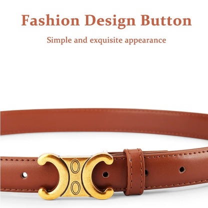 Fashion Women Genuine Leather Belts Gold Buckle Best Match 005-zongse