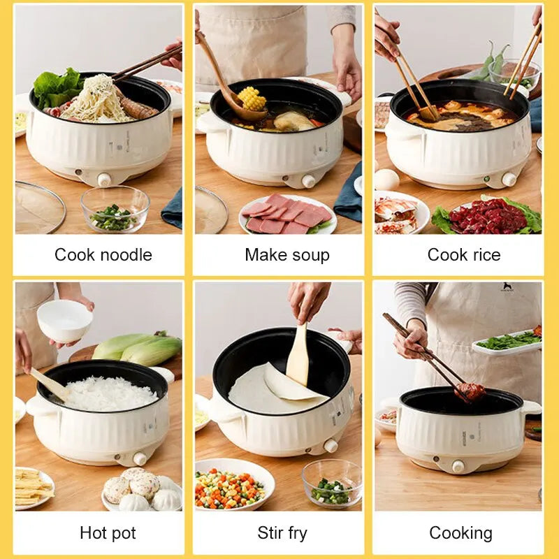 220V Multi Cookers Single/Double Layer Electric Pot for 1-2 People
