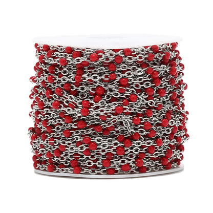 Colorful Enamel Stainless Steel Flat Cross Cable Chains for DIY Jewelry and Fancy Bracelets