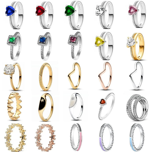 Daisy Flower Sterling Silver Ring for Women European Sizes 6 to 9 Fashionable Jewelry for Parties and Weddings
