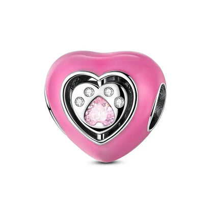 Genuine 925 Sterling Silver Heart Charm Bead for Mother's Day Bracelet Gift