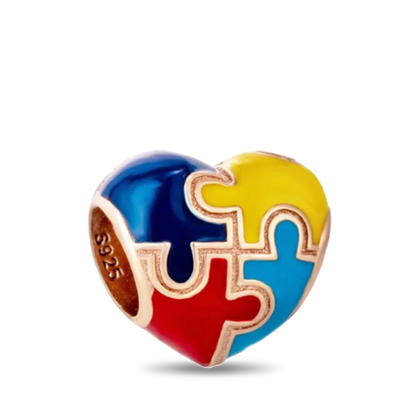 925 Sterling Silver Zirconia Heart Gold Silver Charm