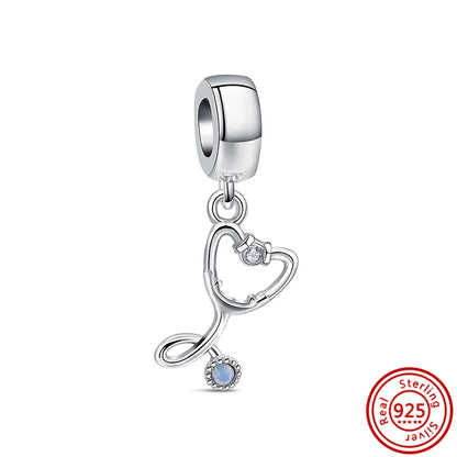Silver Animal Hearts Infinity Crown Bead Charms Bracelet for Women 925 Sterling Silver Jewelry Y171