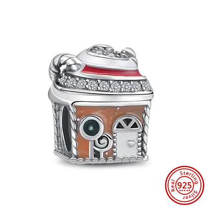 925 Silver Hot Air Balloon Castle Tower Mushroom Charms