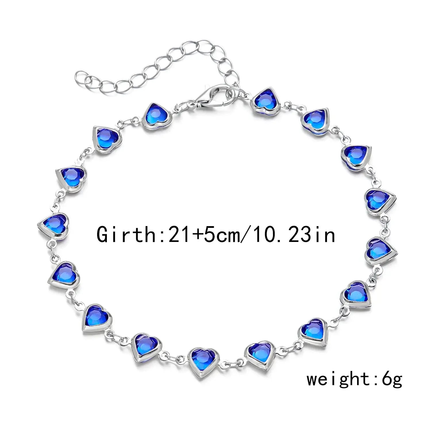 Vintage Red Blue Crystal Heart Bracelets for Women AK23Y0034-4