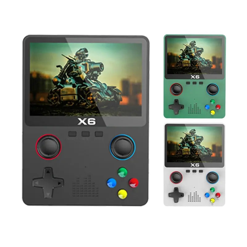 2023 X6 3.5 Inch IPS Handheld Game Console Dual Joystick 11 Simulators GBA 10000 Games 2000mAh Portable Kids Gift