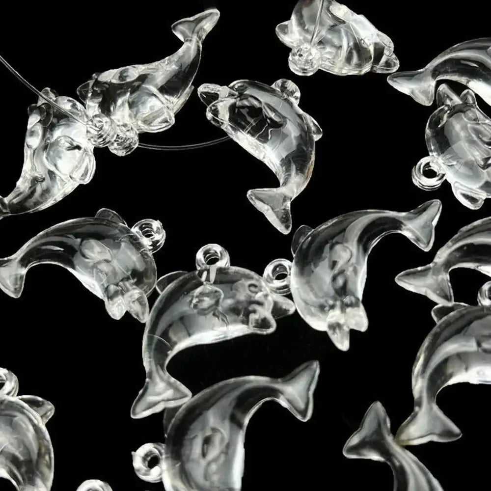 Kawaii Acrylic Dolphin Charms for DIY Jewelry Making - 10 Piece Set