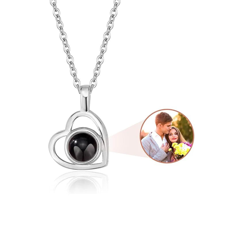 Personalized Dog Paw Photo Projection Necklace with I Love You in 100 Languages Necklace-2