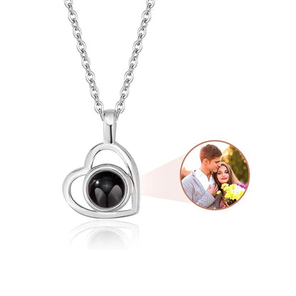 Personalized Dog Paw Photo Projection Necklace with I Love You in 100 Languages Necklace-2